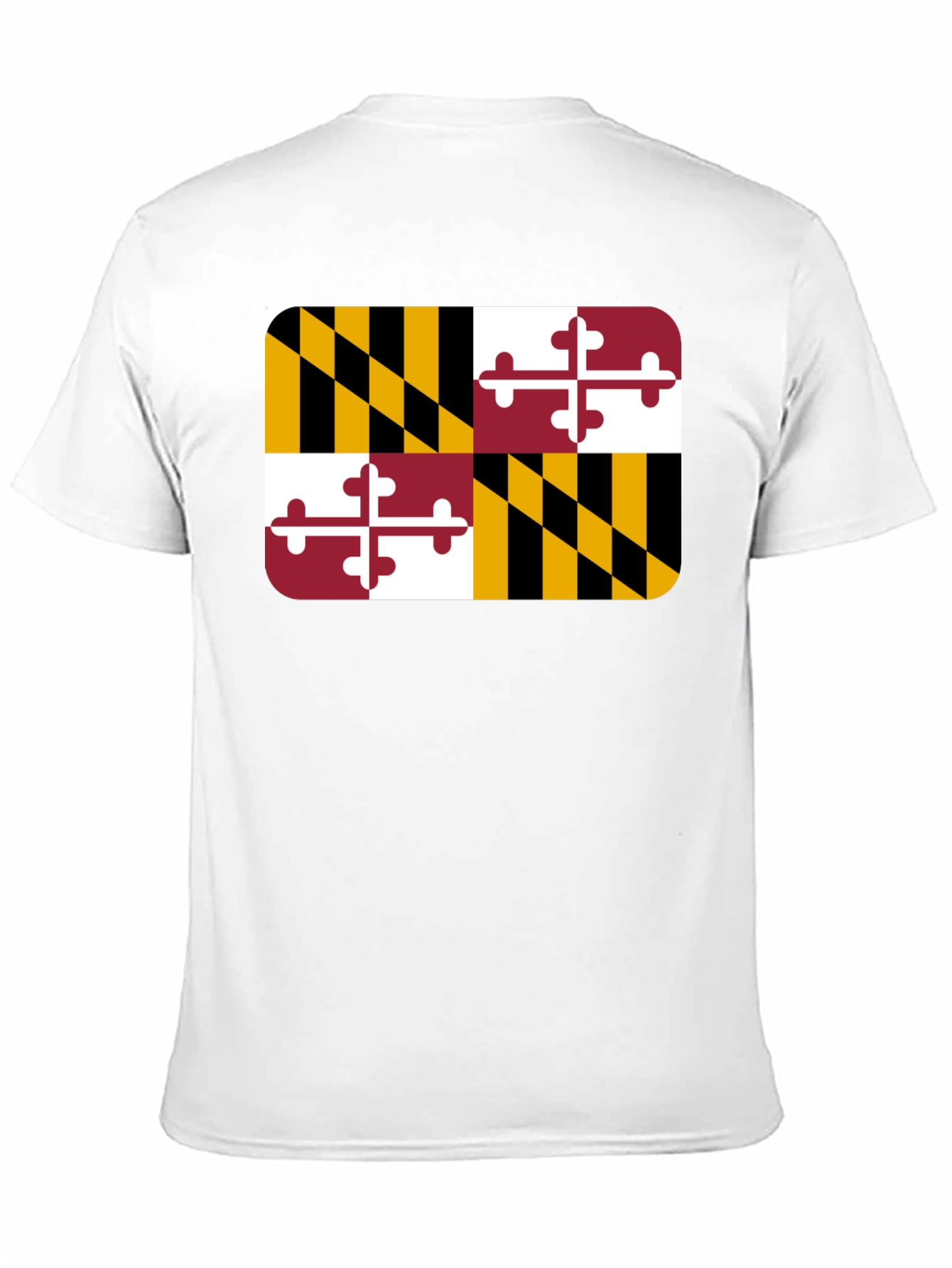 Maryland Flag T-Shirt - Black Crew Neck Tee