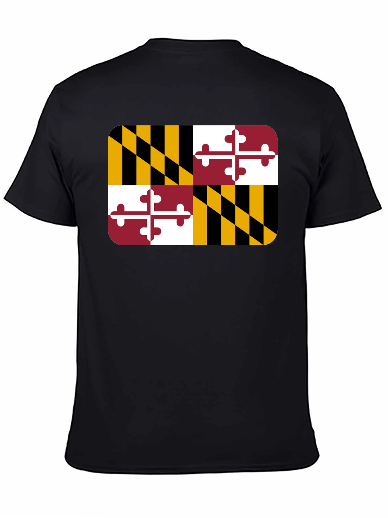 Maryland Flag T-Shirt - Black Crew Neck Tee