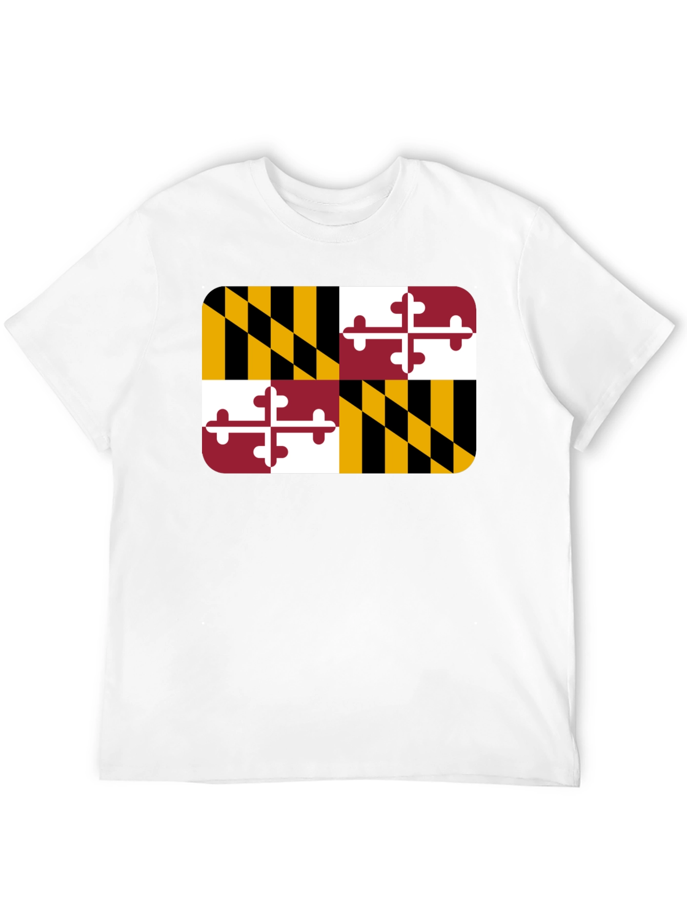 Maryland Flag T-Shirt - Black Crew Neck Tee