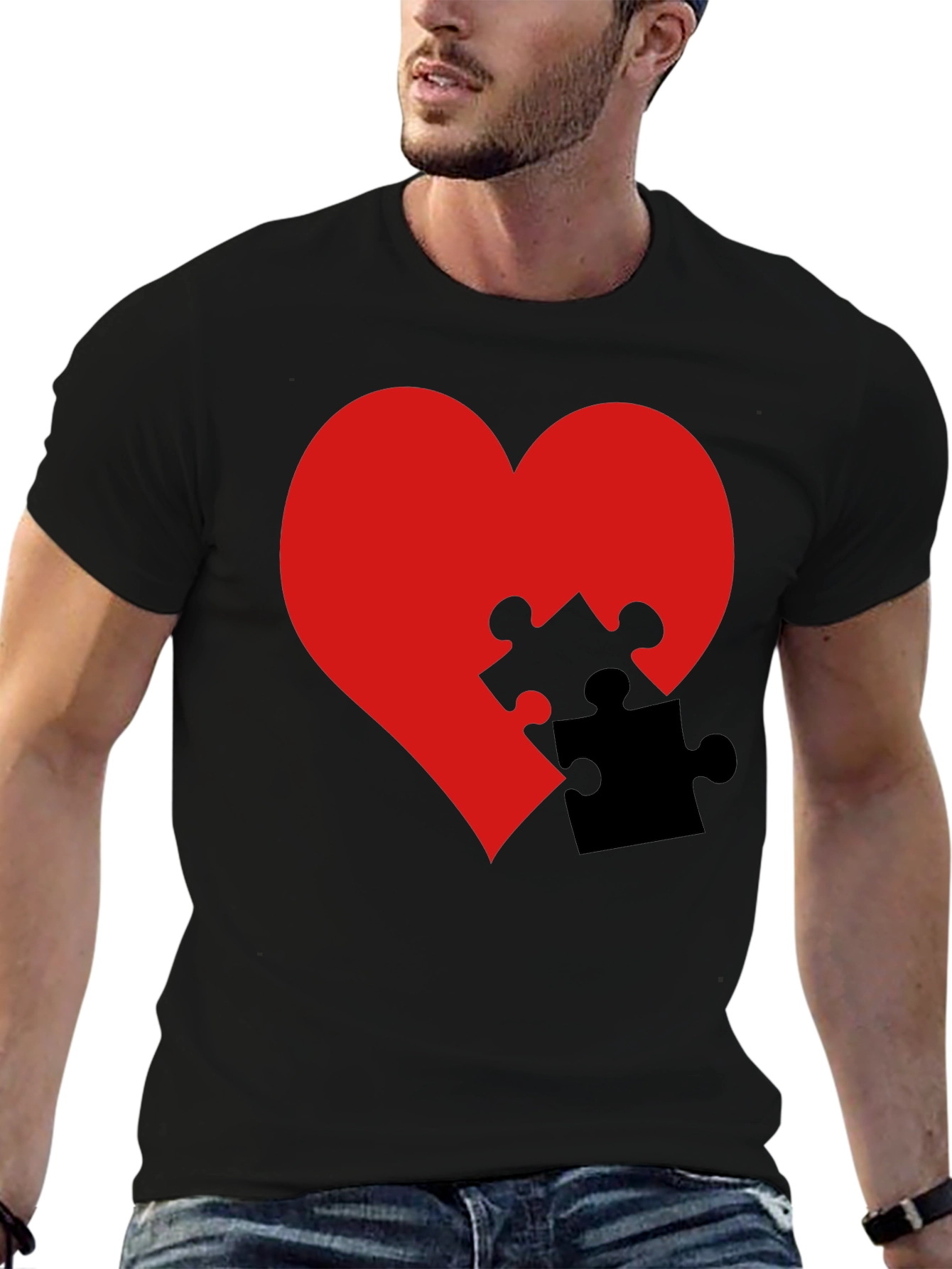 Heart Puzzle Piece Graphic Tee