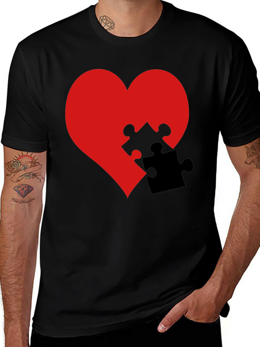 Heart Puzzle Piece Graphic Tee