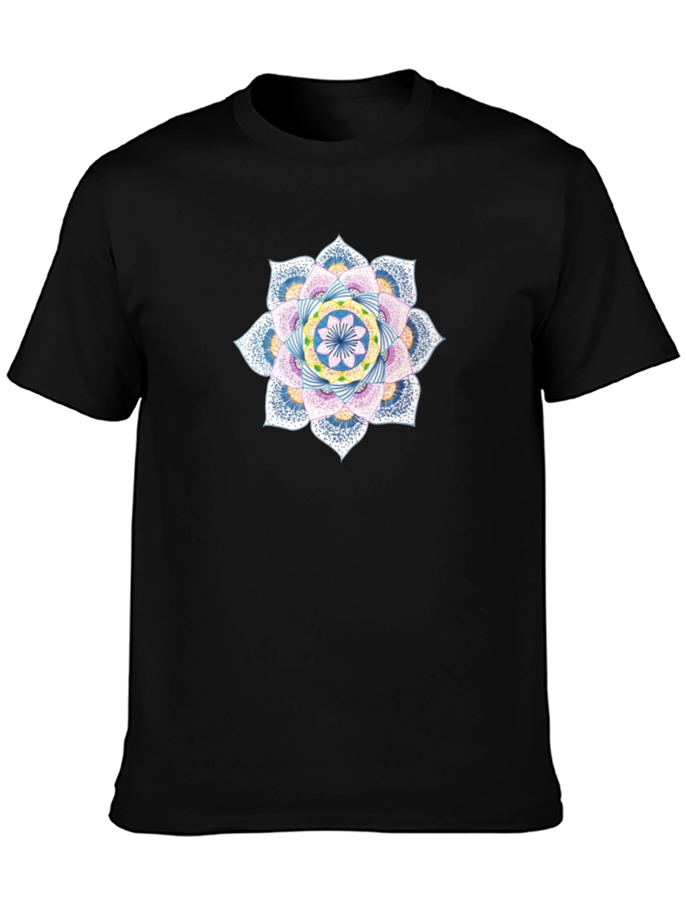 Mandala Graphic Tee - Black Cotton Casual Comfort