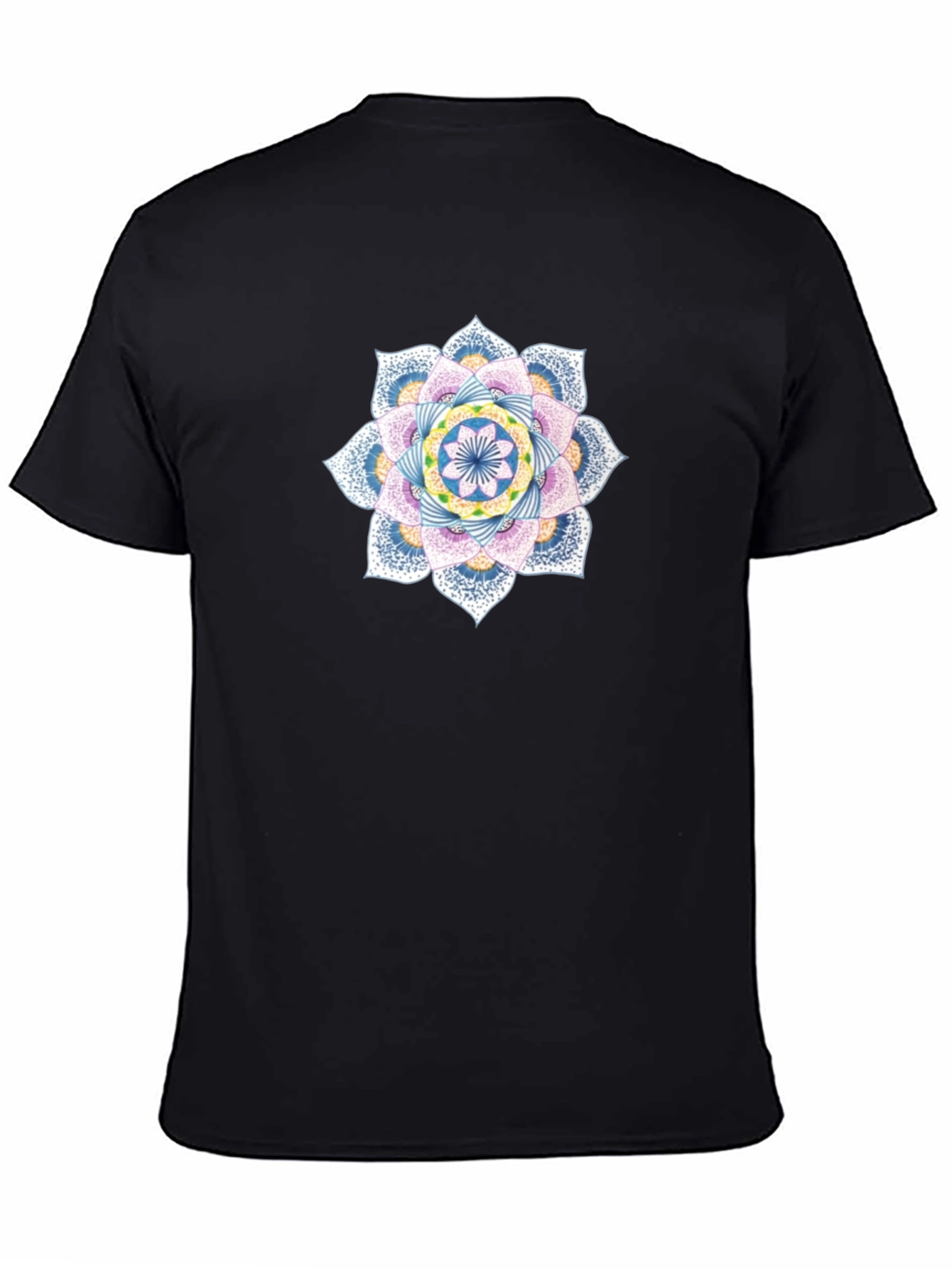 Mandala Graphic Tee - Black Cotton Casual Comfort