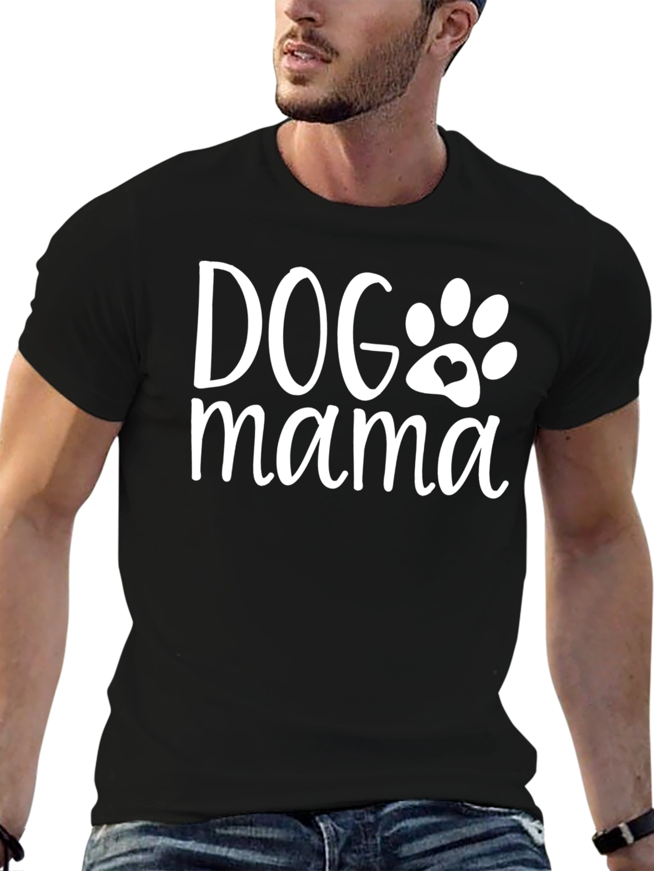 Dog Mama Graphic T-Shirt - Black
