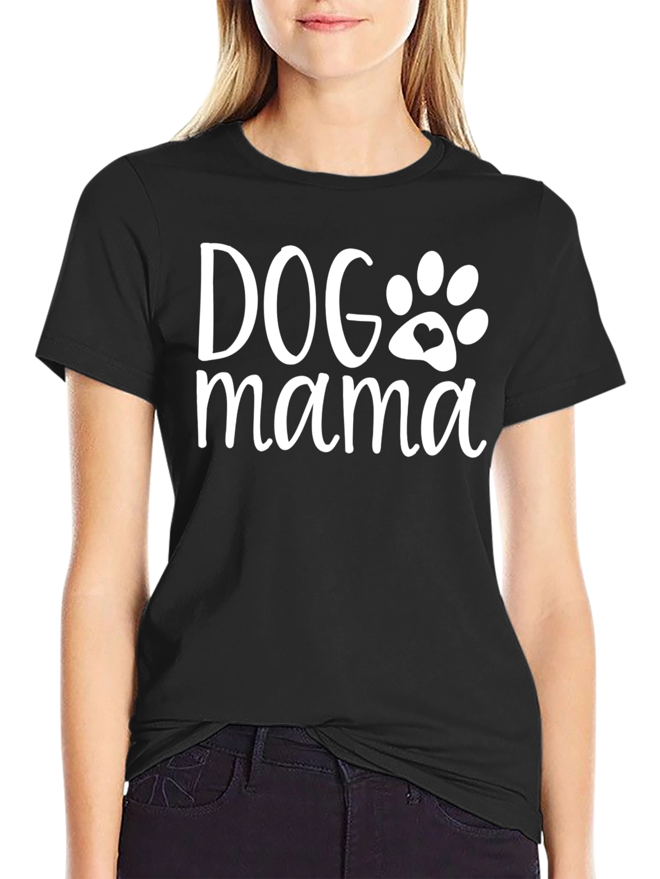 Dog Mama Graphic T-Shirt - Black