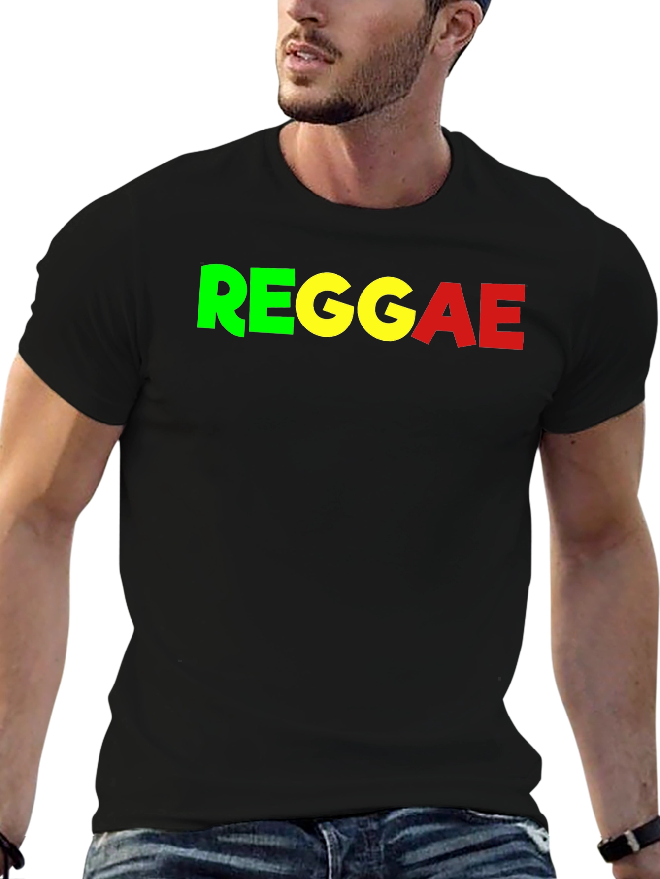 Reggae Graphic Tee - Black Cotton T-Shirt