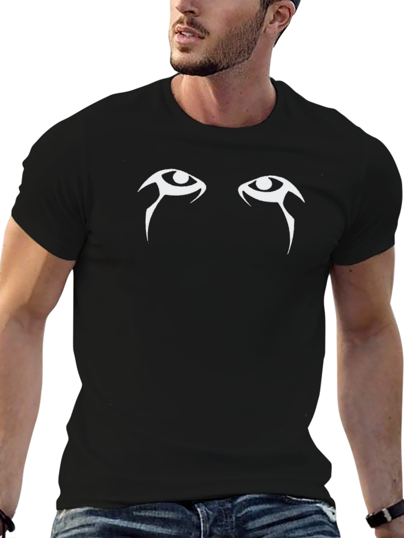 Mystic Eyes Graphic Tee - Black Cotton T-Shirt
