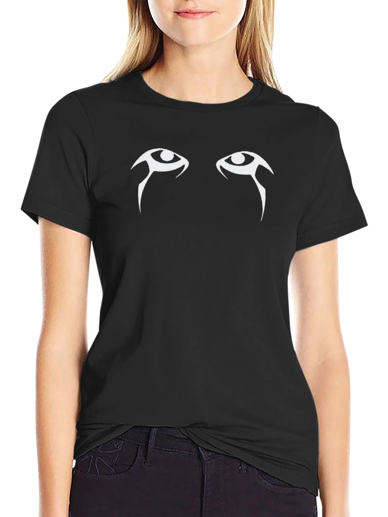 Mystic Eyes Graphic Tee - Black Cotton T-Shirt