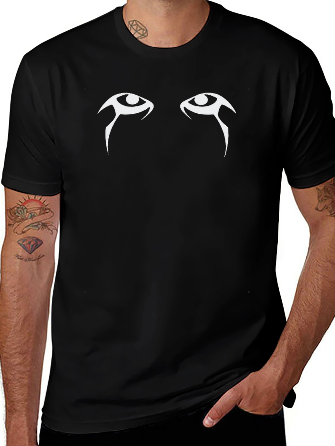 Mystic Eyes Graphic Tee - Black Cotton T-Shirt