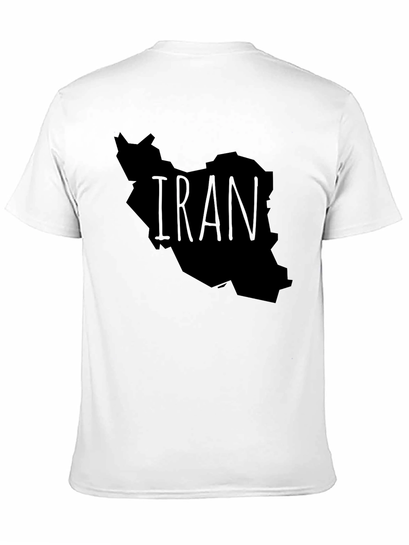Iran Map Graphic Tee - Black Crew Neck T-Shirt