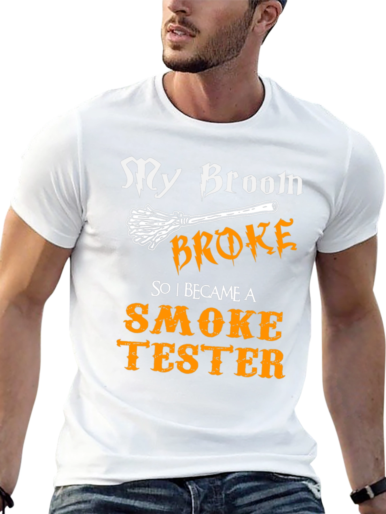 Funny Witch Broomstick Smoke Tester Graphic Tee