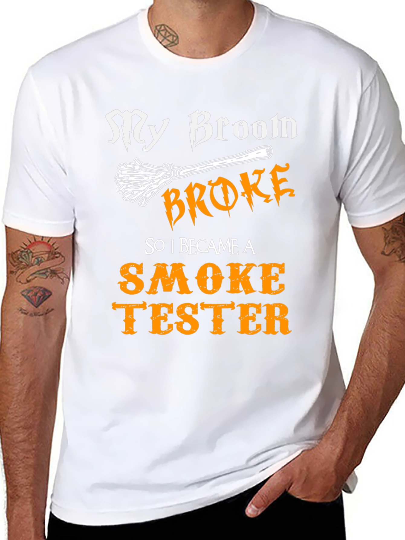 Funny Witch Broomstick Smoke Tester Graphic Tee