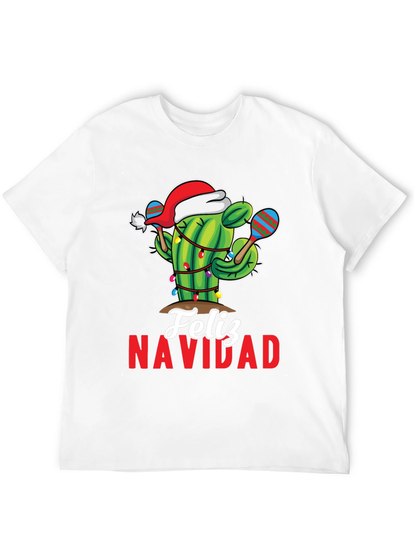 Festive Cactus Feliz Navidad Holiday T-Shirt