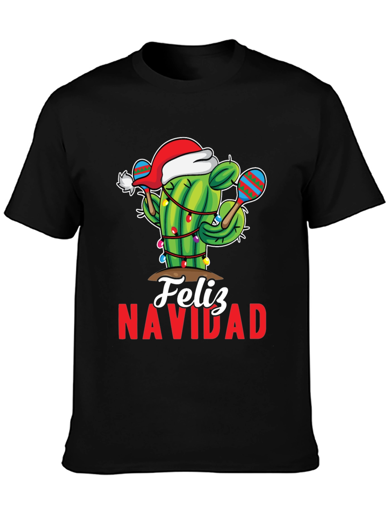 Festive Cactus Feliz Navidad Holiday T-Shirt