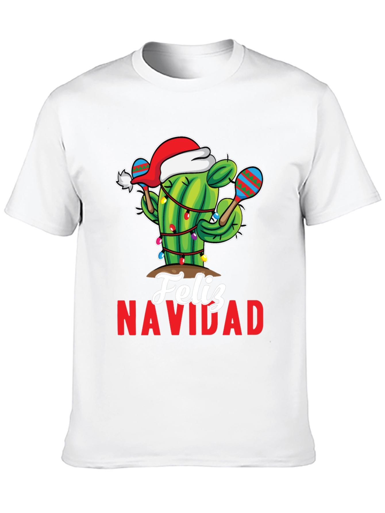 Festive Cactus Feliz Navidad Holiday T-Shirt