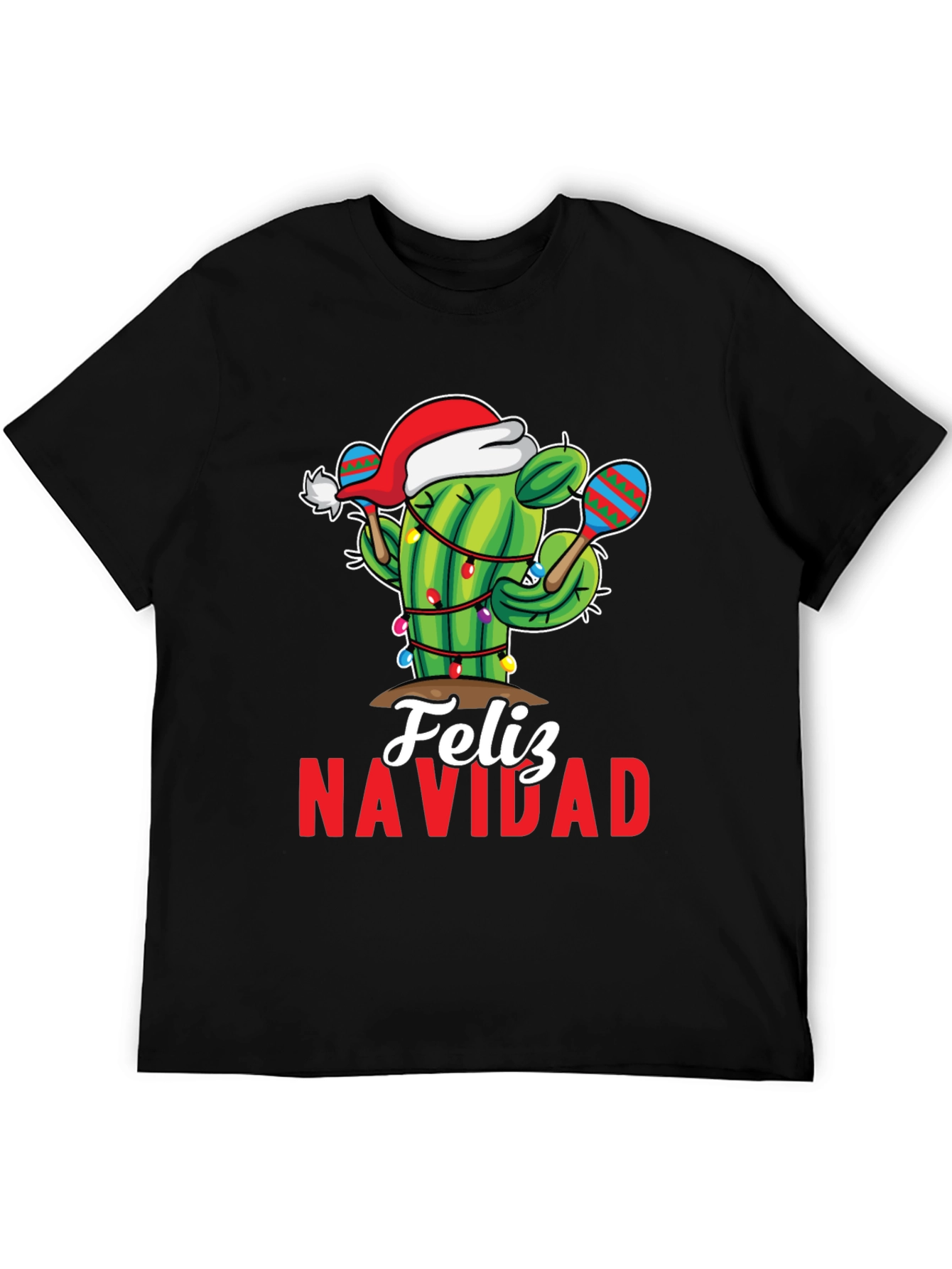 Festive Cactus Feliz Navidad Holiday T-Shirt