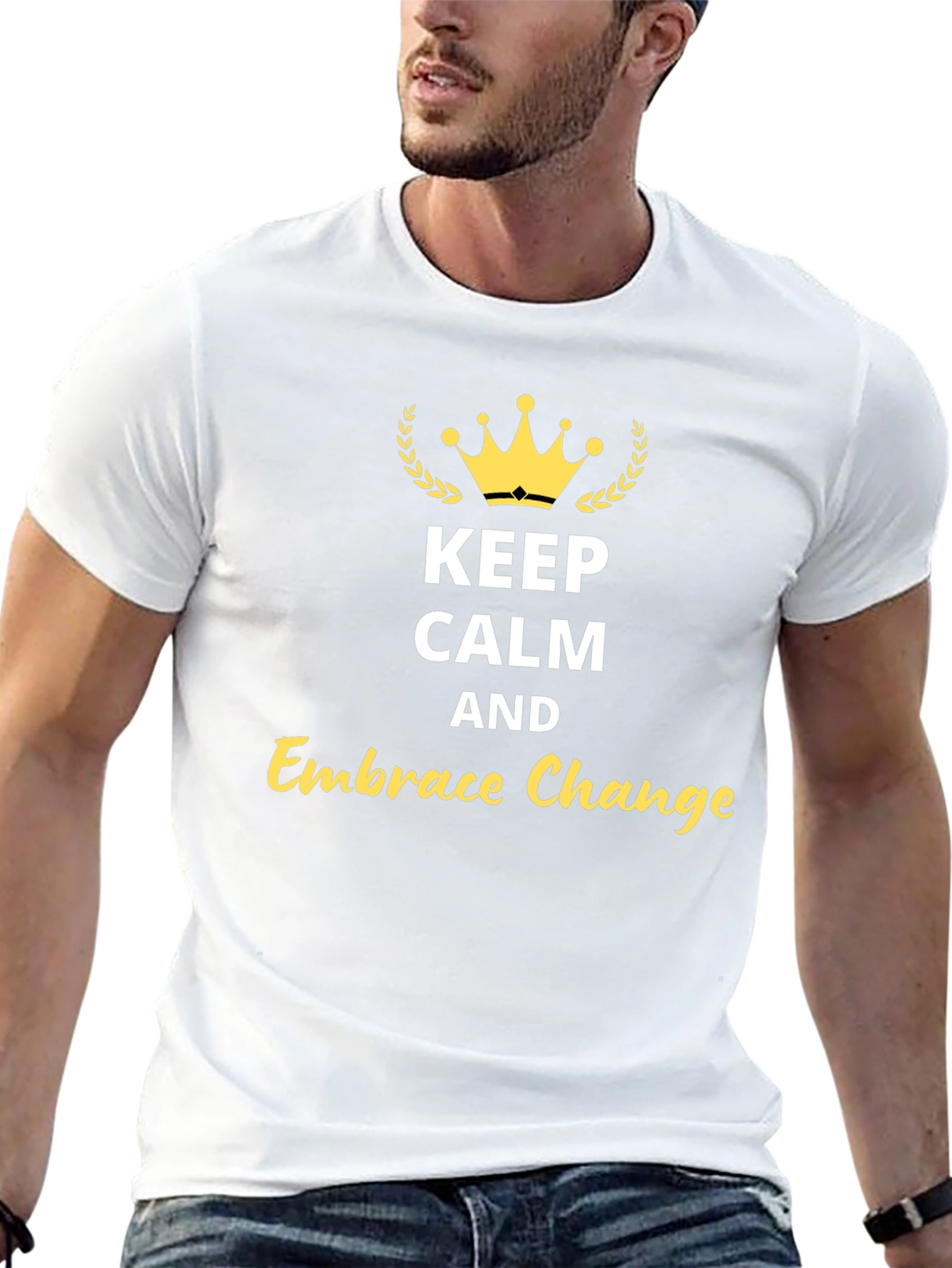 Keep Calm & Embrace Change Black Graphic Tee