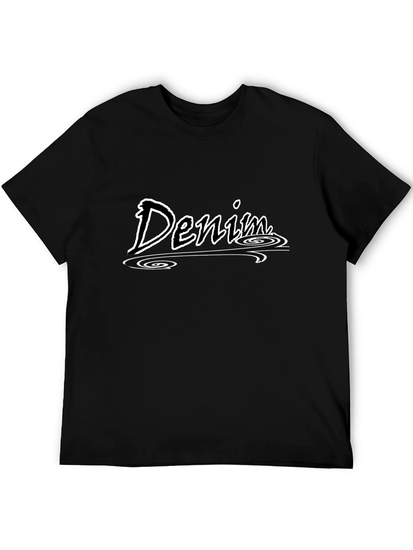 Denim Graphic Print Black T-Shirt
