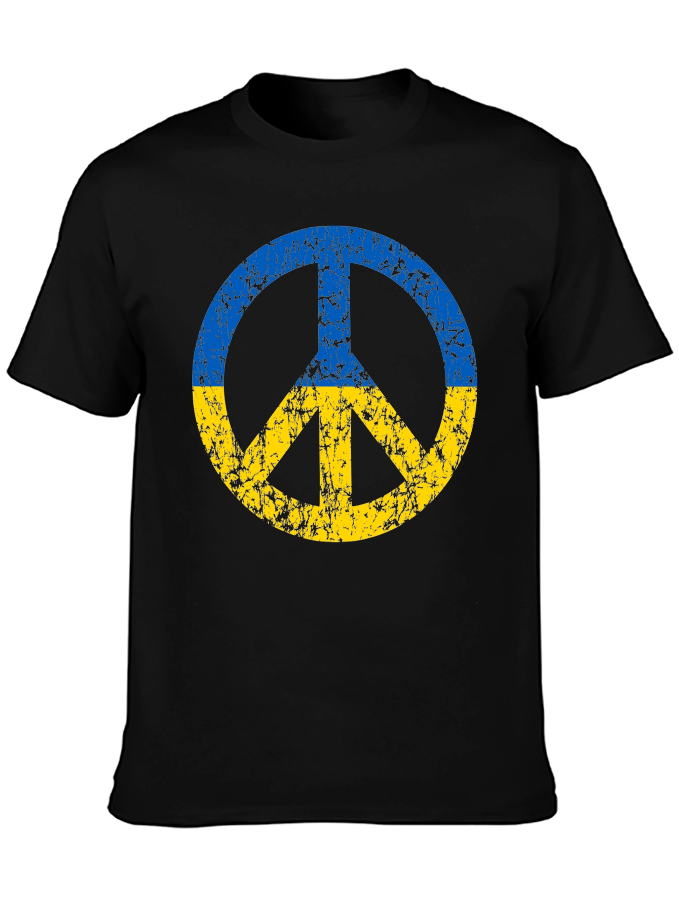 Ukraine Peace Sign T-Shirt - Black