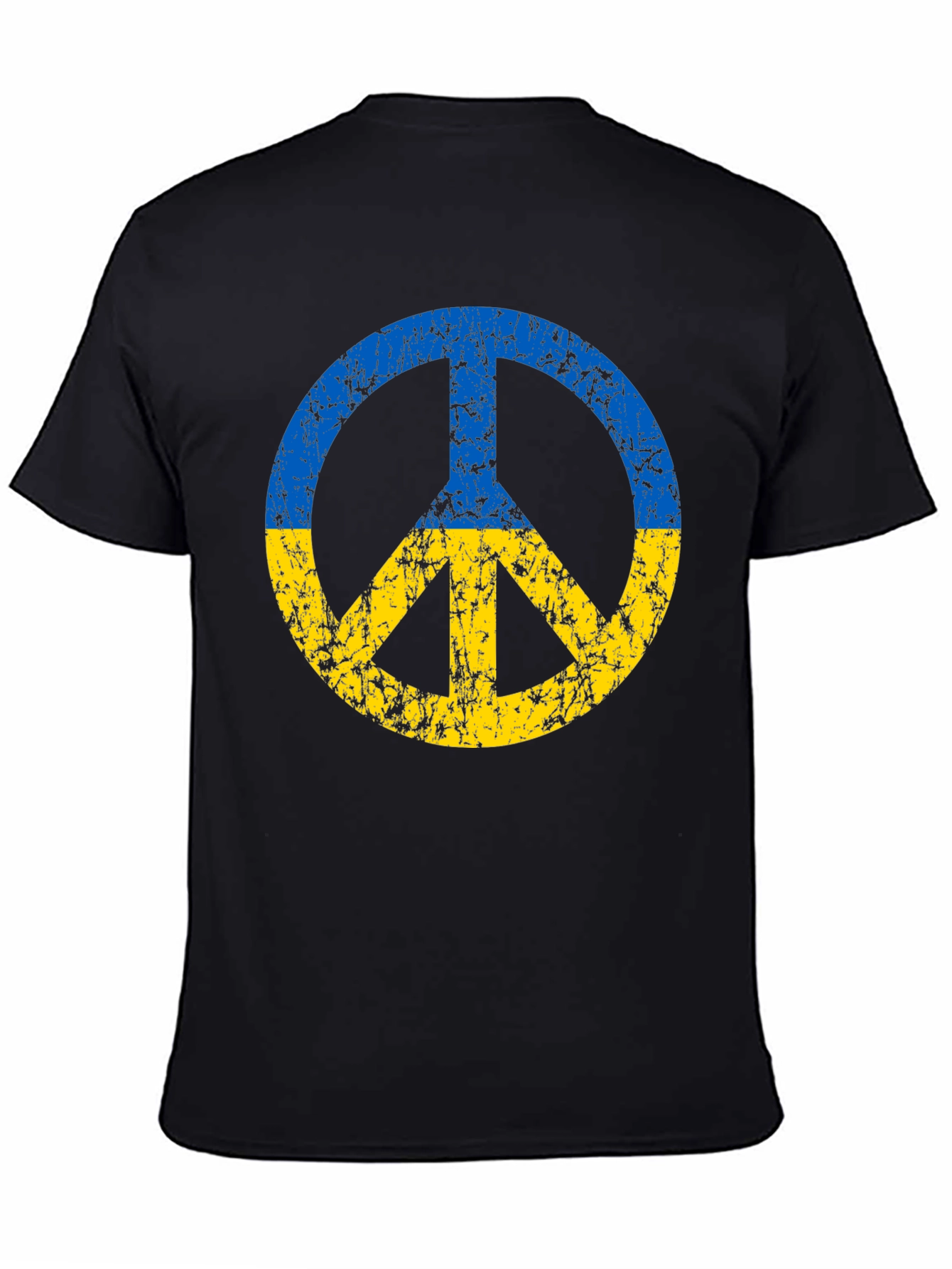 Ukraine Peace Sign T-Shirt - Black