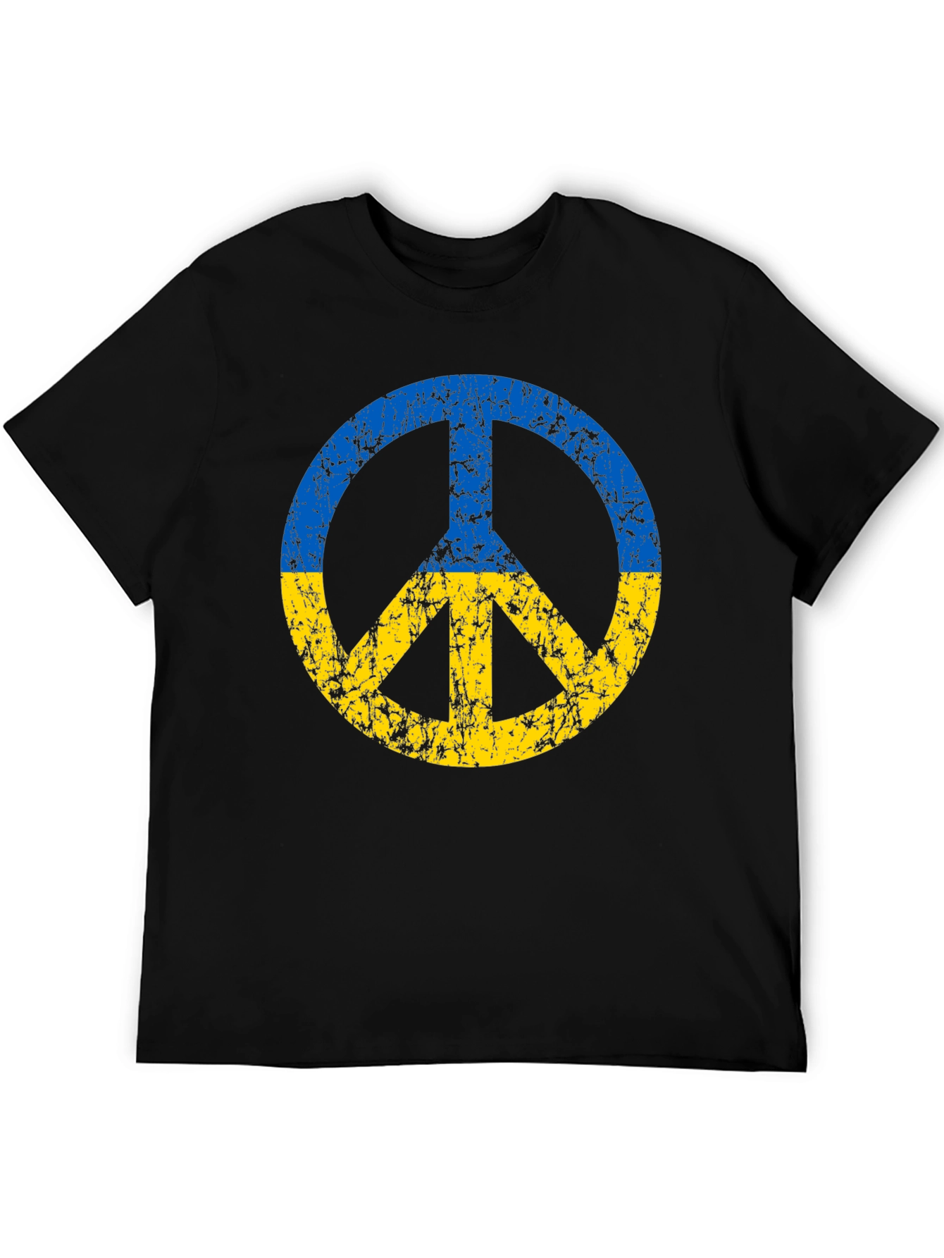 Ukraine Peace Sign T-Shirt - Black