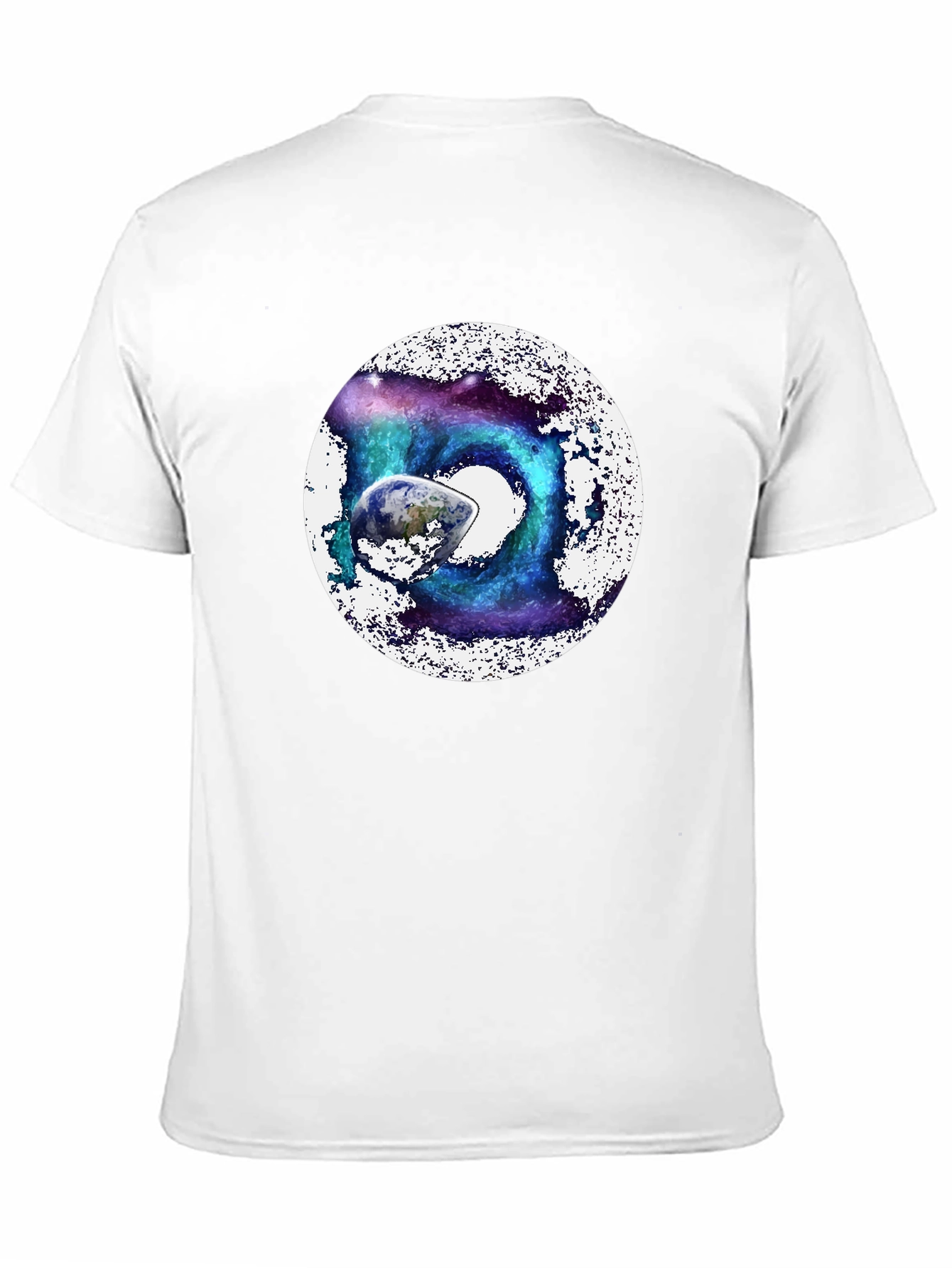 Cosmic Earth Graphic Tee - Black Crew Neck