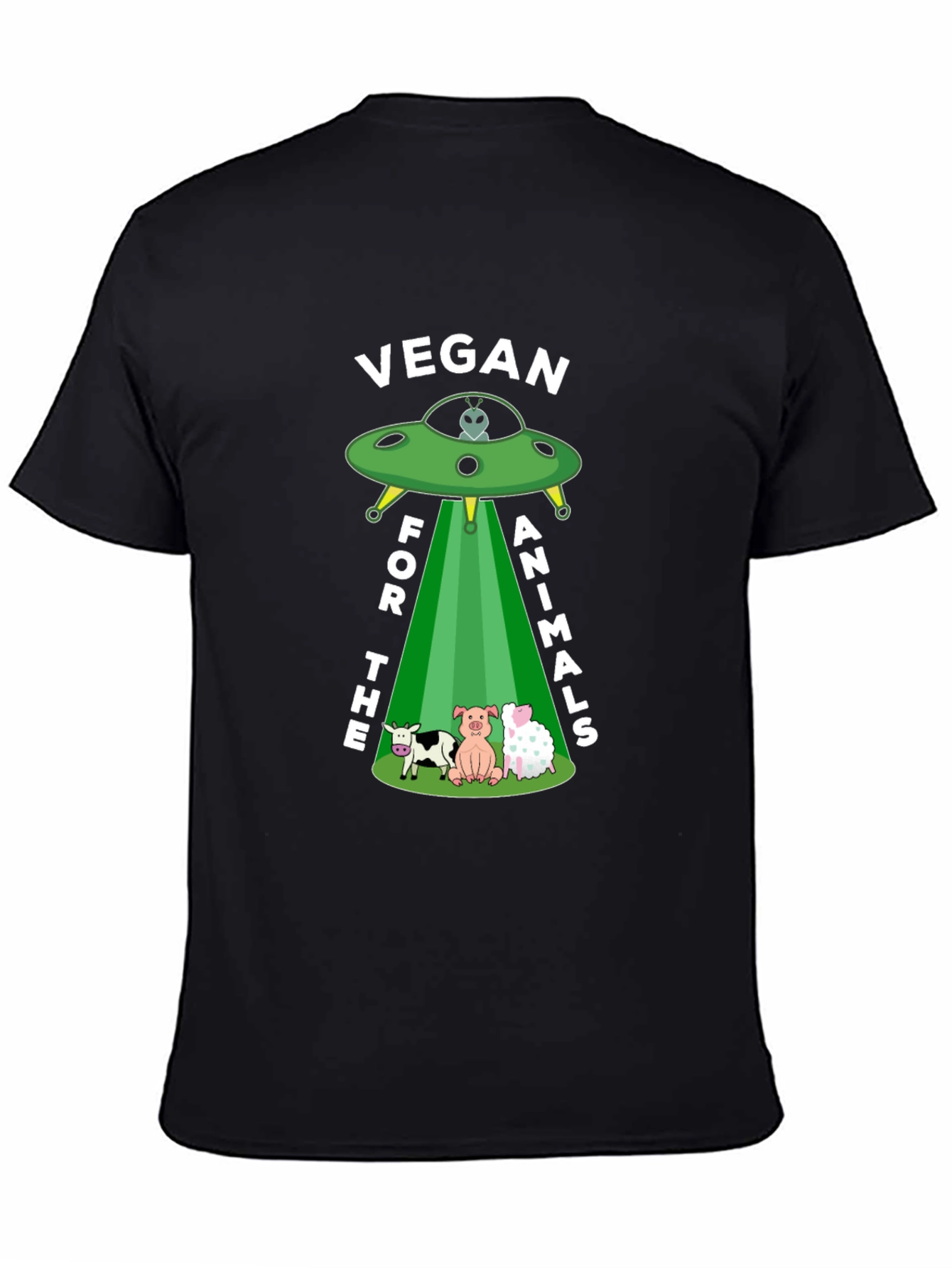 Vegan for the Animals T-Shirt - UFO Design