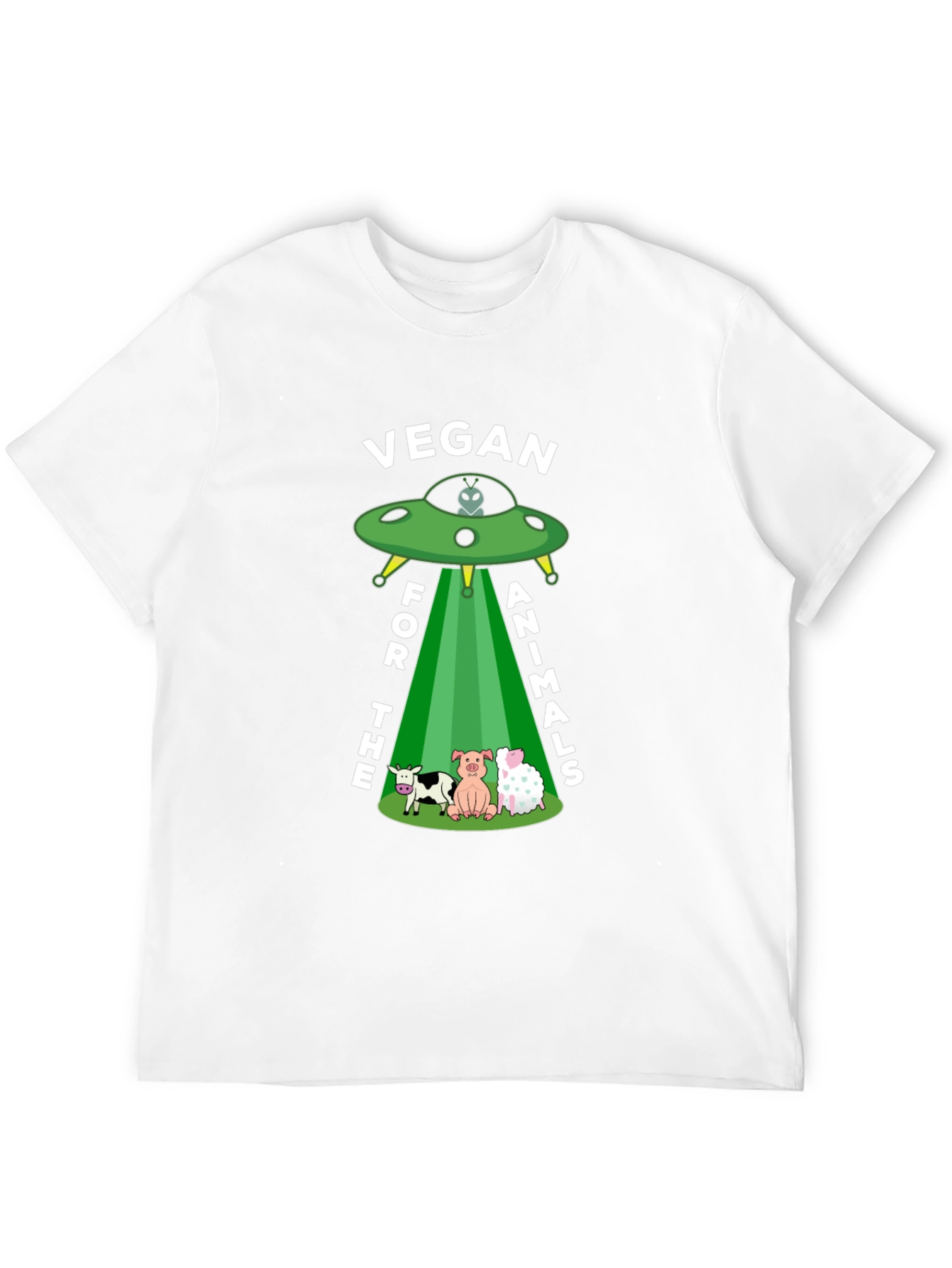 Vegan for the Animals T-Shirt - UFO Design