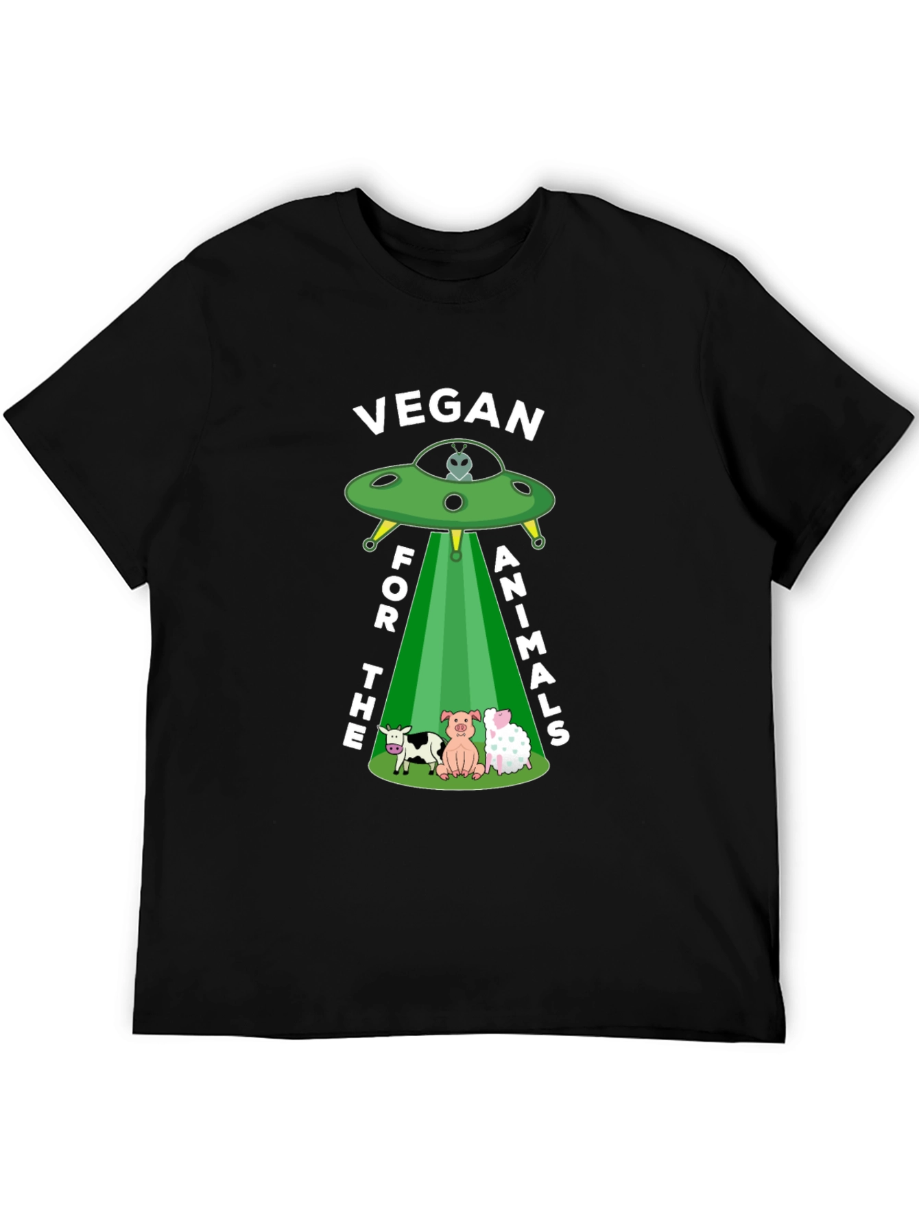 Vegan for the Animals T-Shirt - UFO Design