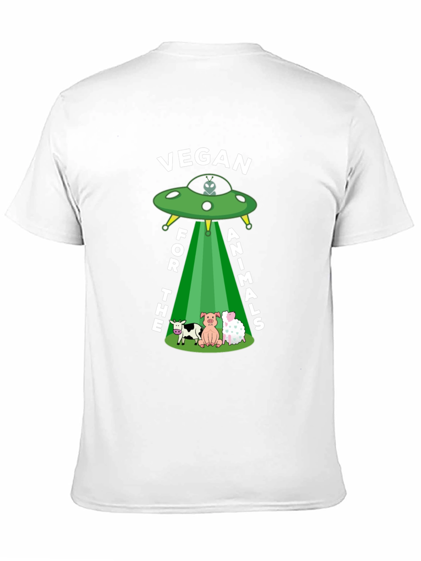 Vegan for the Animals T-Shirt - UFO Design