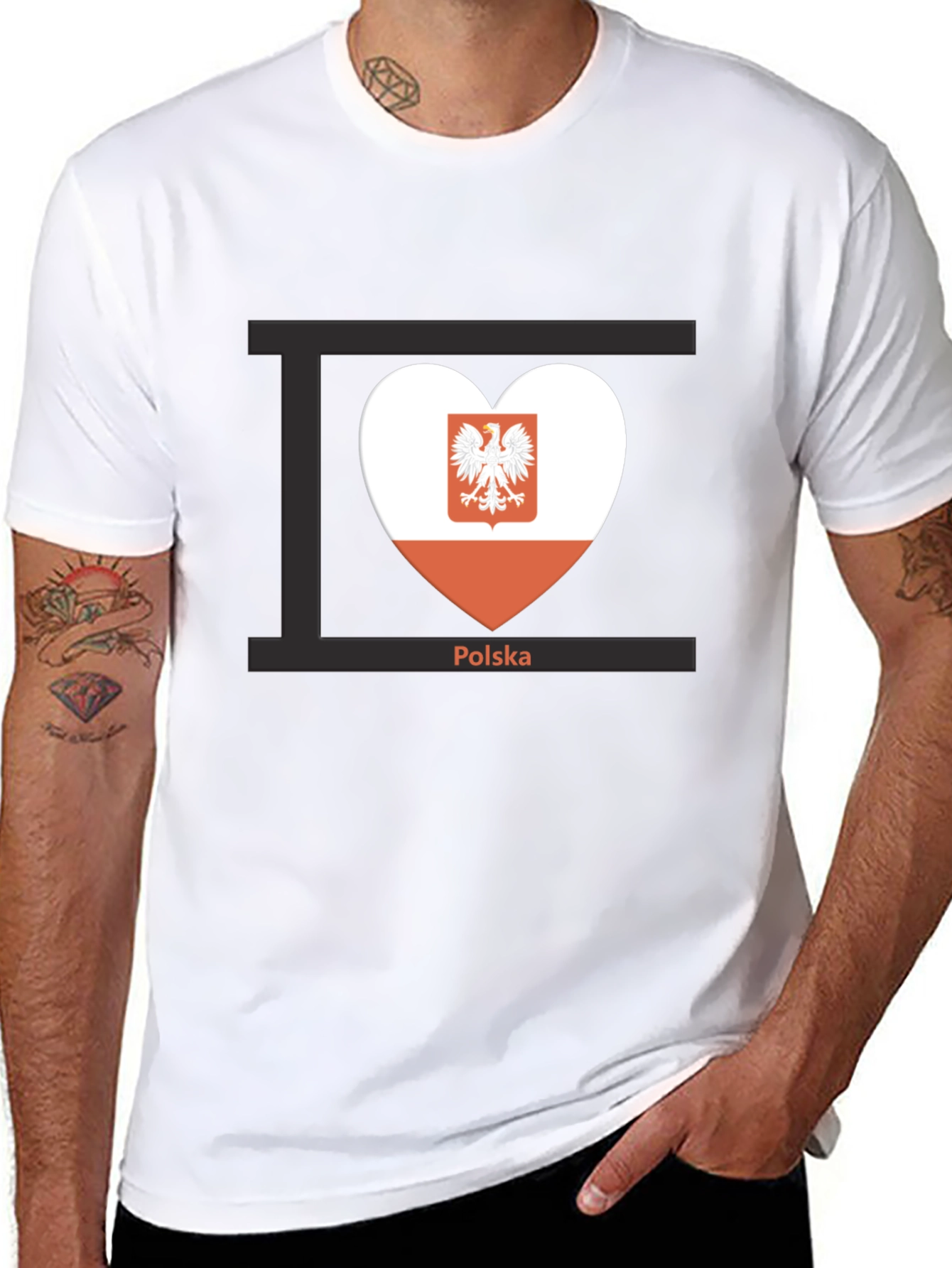 Poland Flag Heart T-Shirt Polska Pride