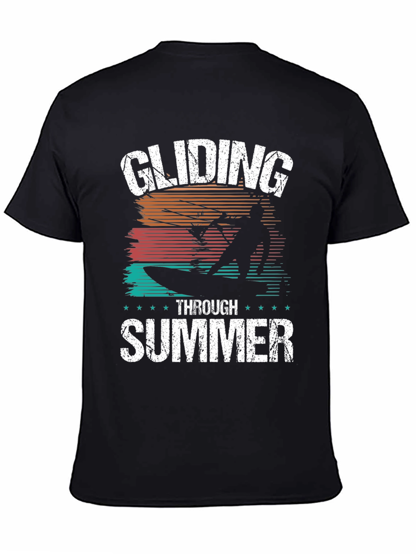 Gliding Through Summer Black Graphic Tee