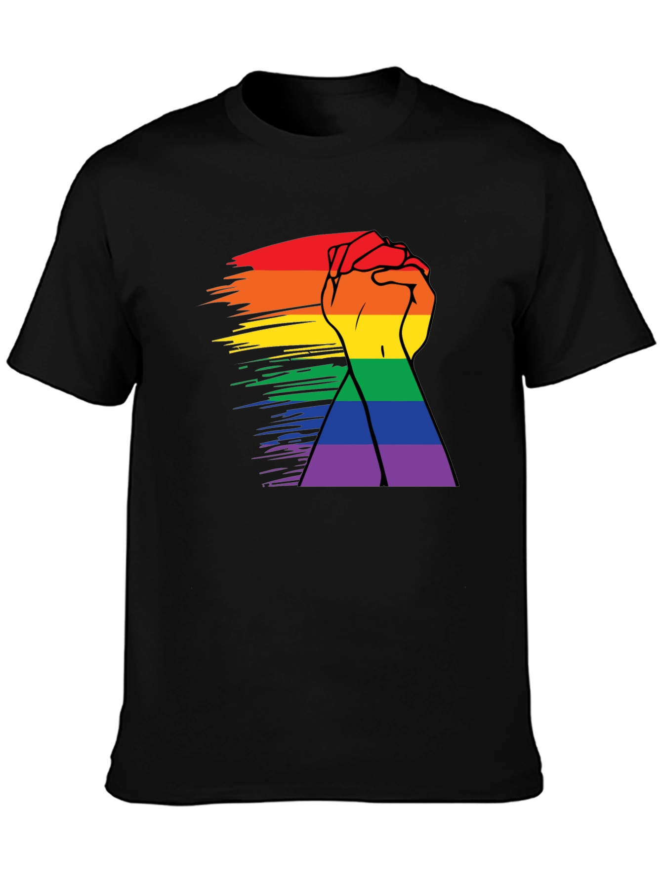 Pride Rainbow Hands Black T-Shirt