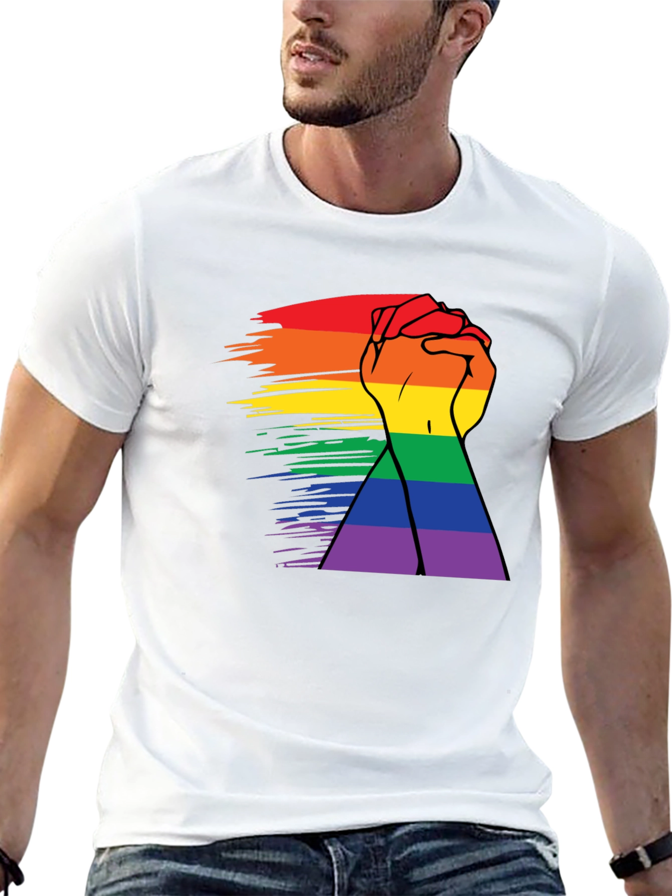 Pride Rainbow Hands Black T-Shirt