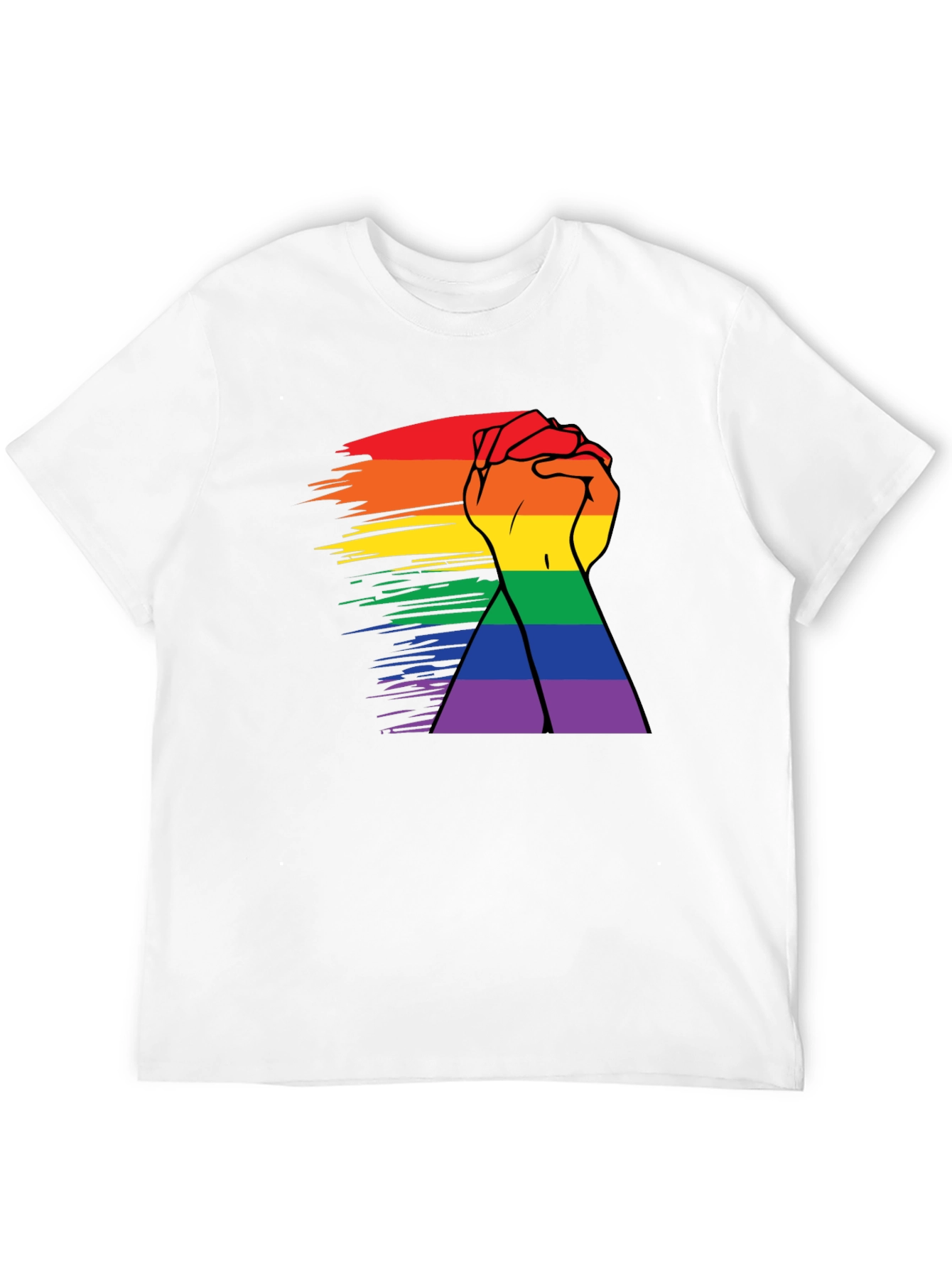 Pride Rainbow Hands Black T-Shirt