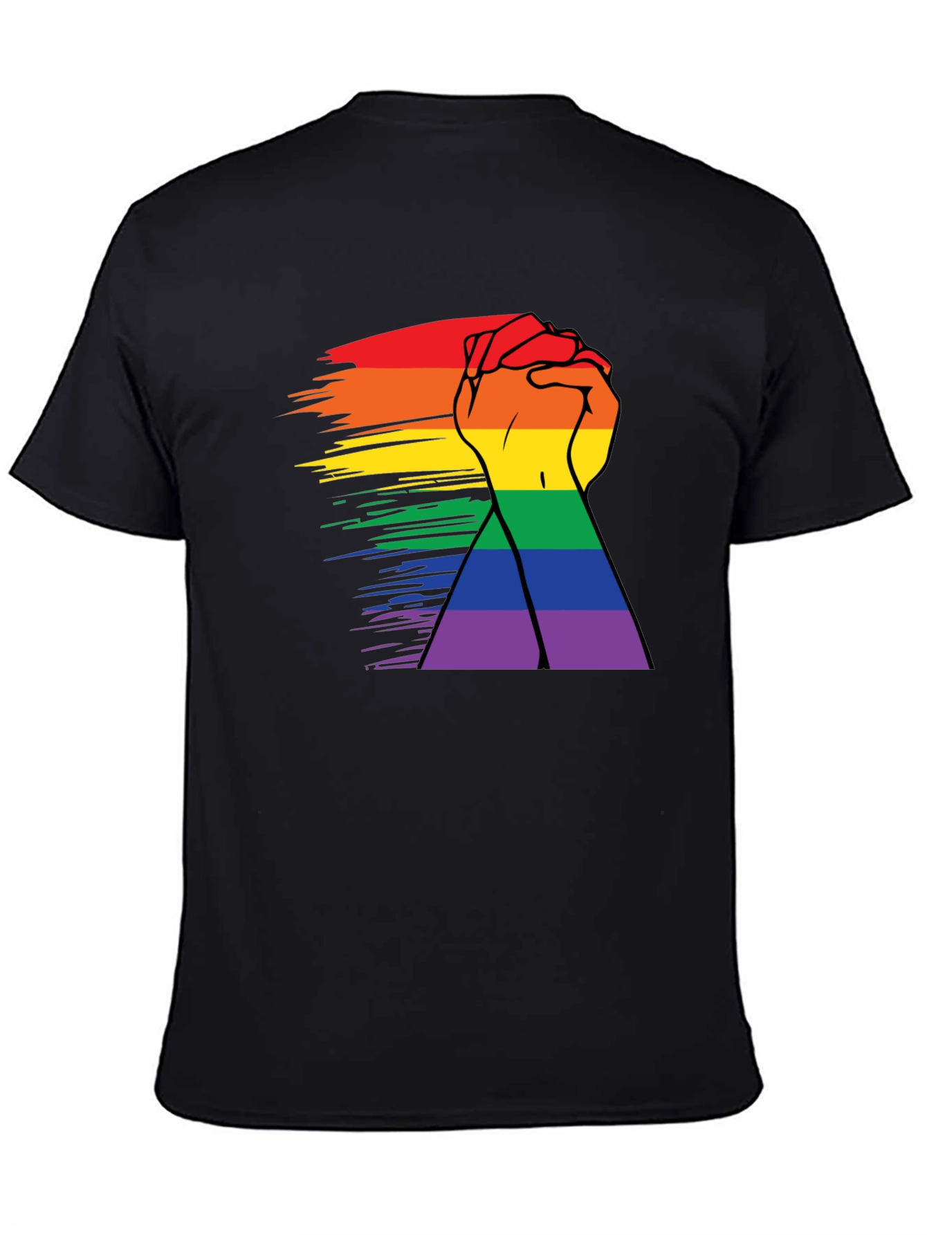 Pride Rainbow Hands Black T-Shirt