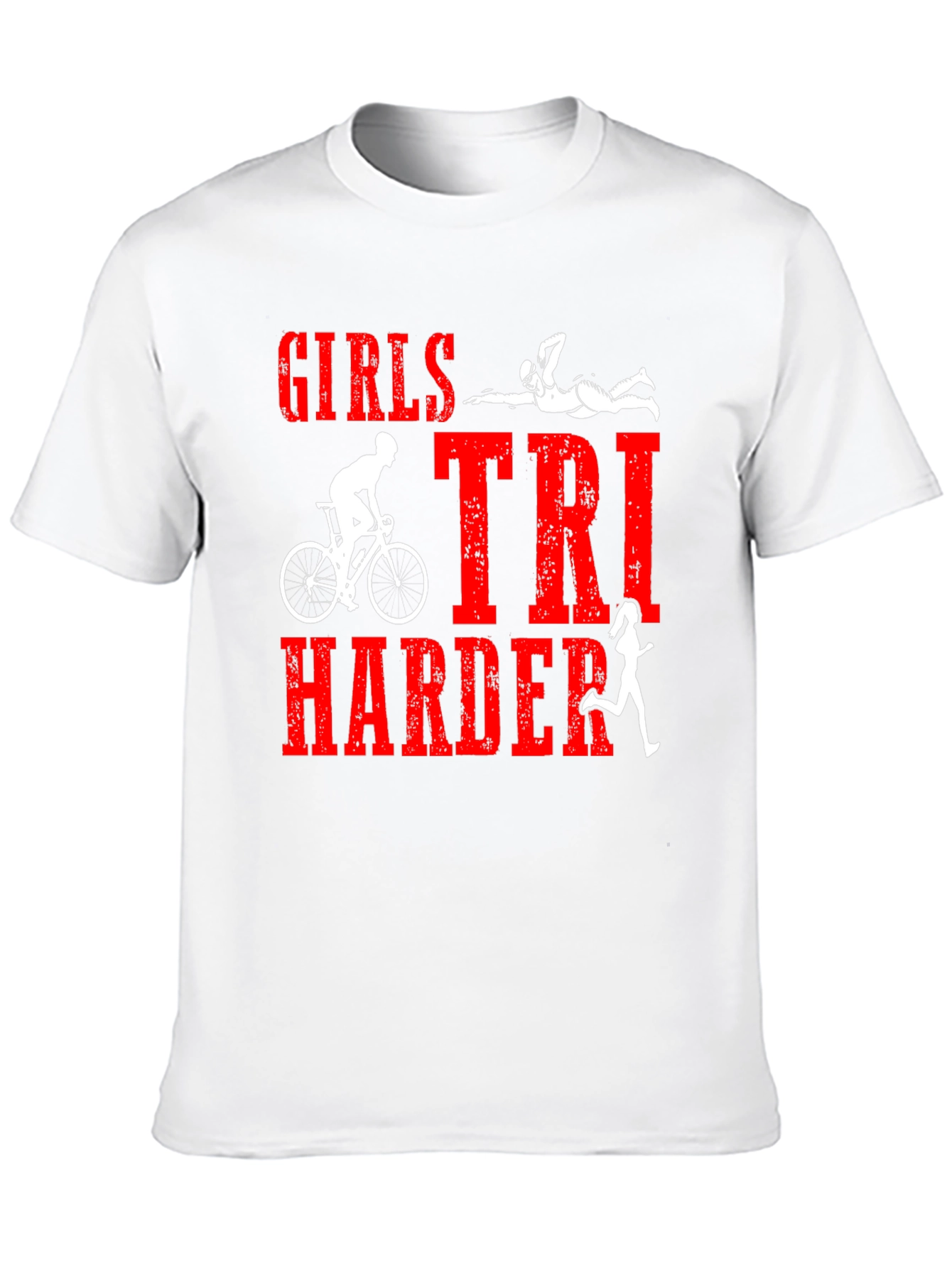 Girls Tri Harder Triathlon T-Shirt