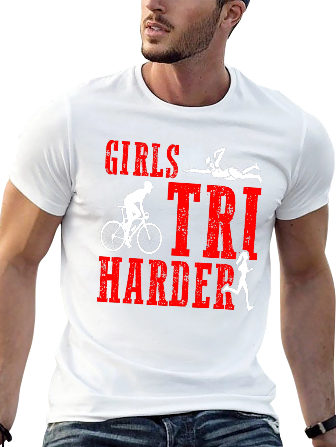 Girls Tri Harder Triathlon T-Shirt
