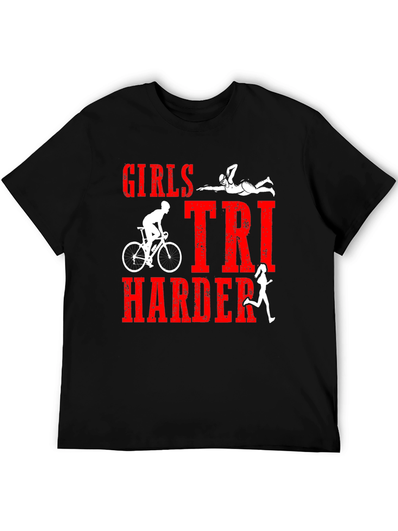 Girls Tri Harder Triathlon T-Shirt