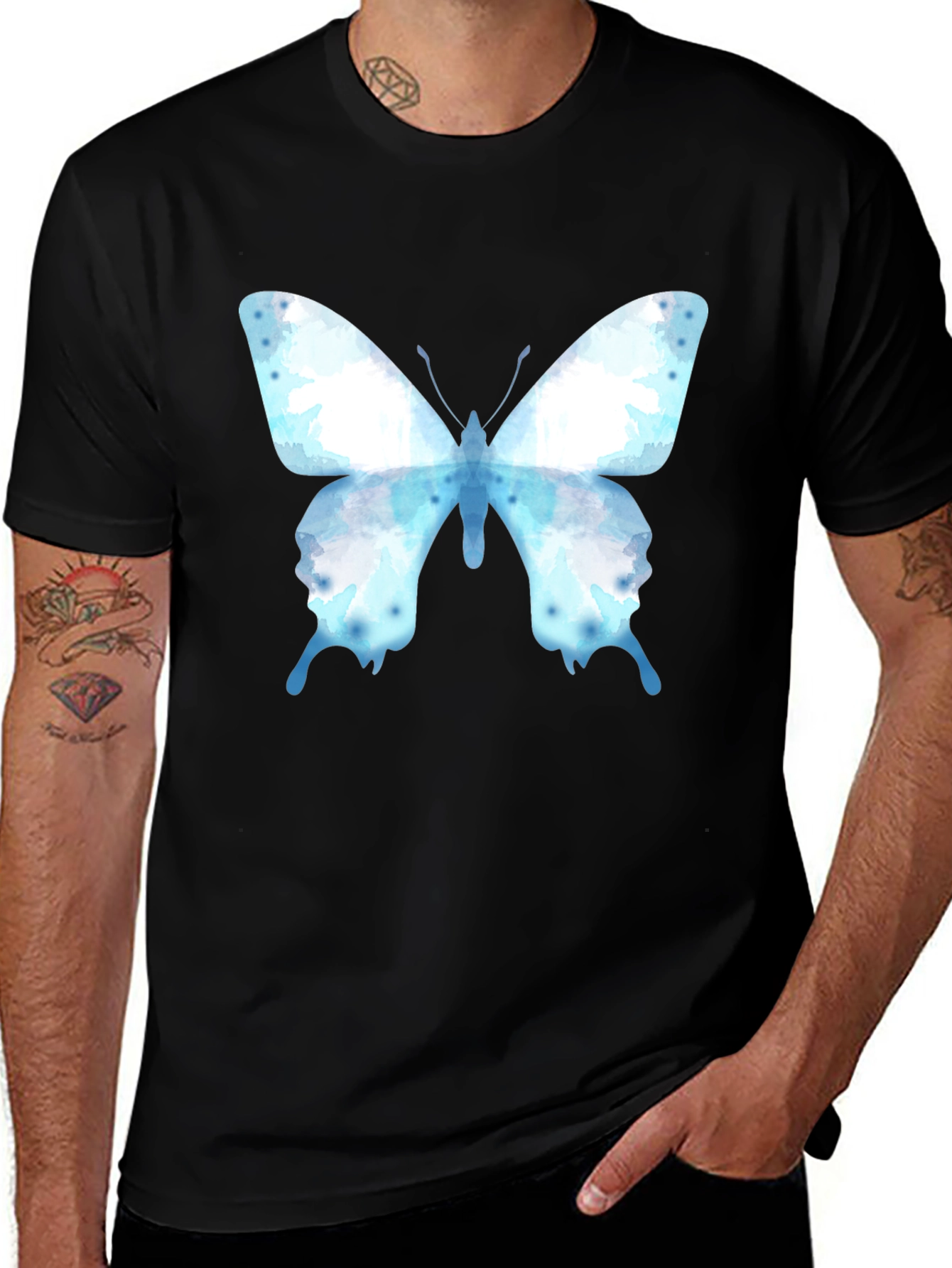 Butterfly Graphic Tee - Casual Cotton Blend Shirt