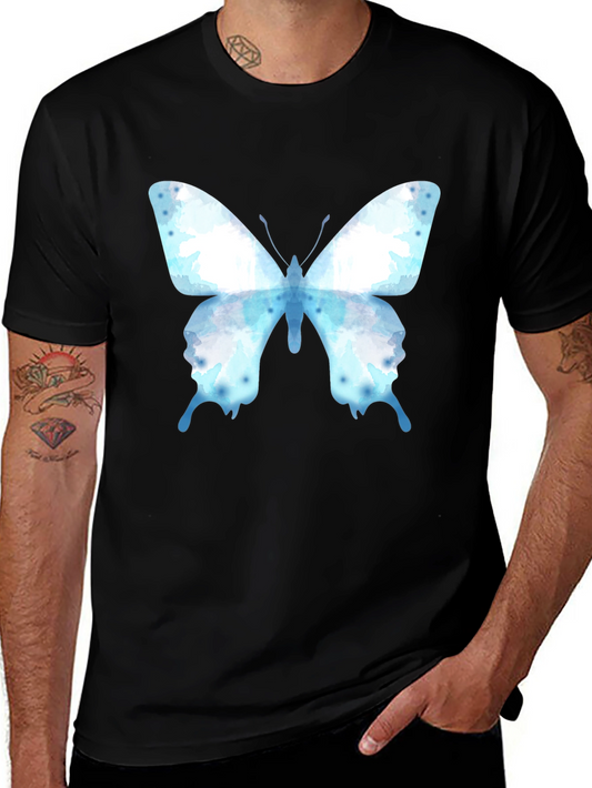 Butterfly Graphic Tee - Casual Cotton Blend Shirt