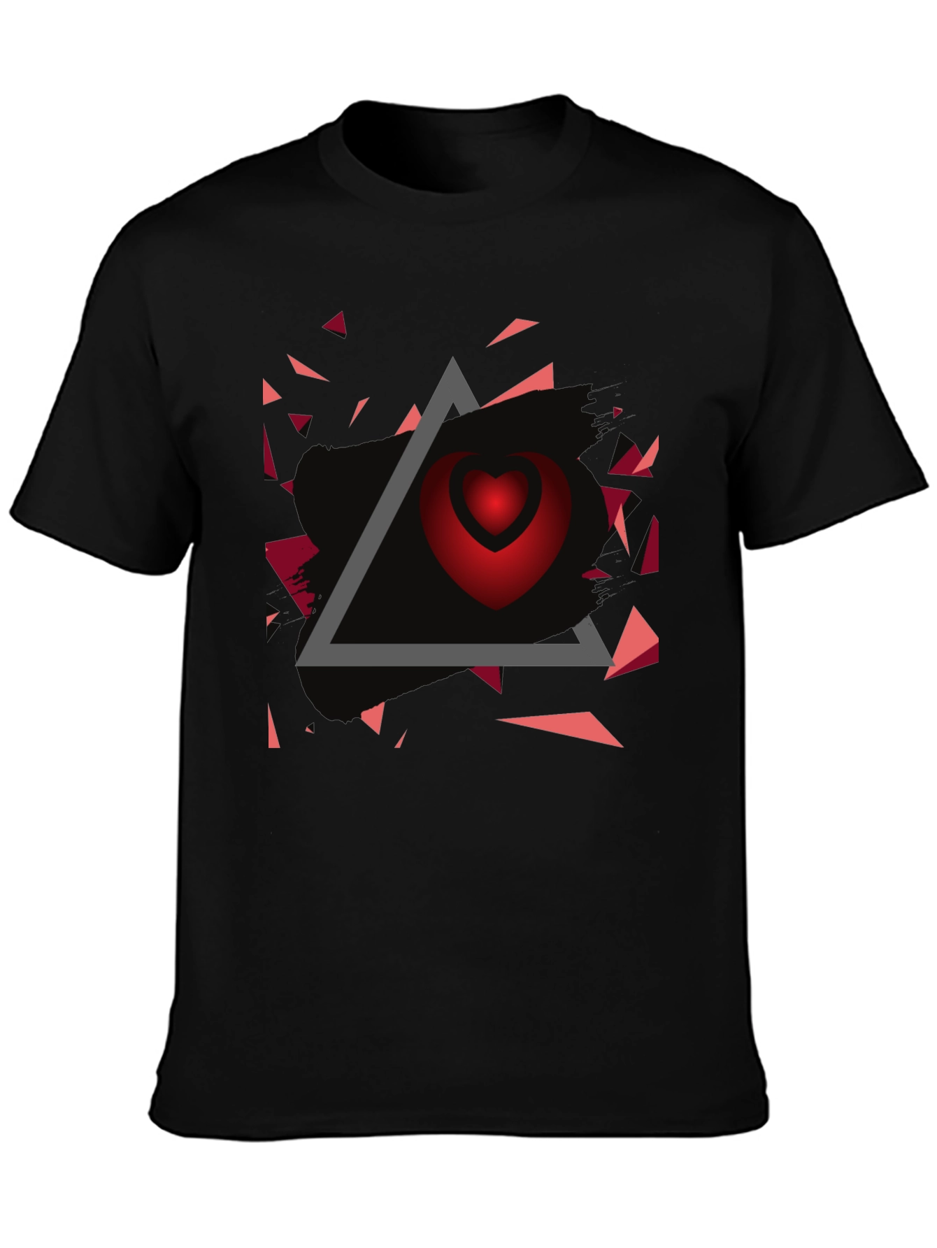 Geometric Heart Graphic Tee - Modern Streetwear