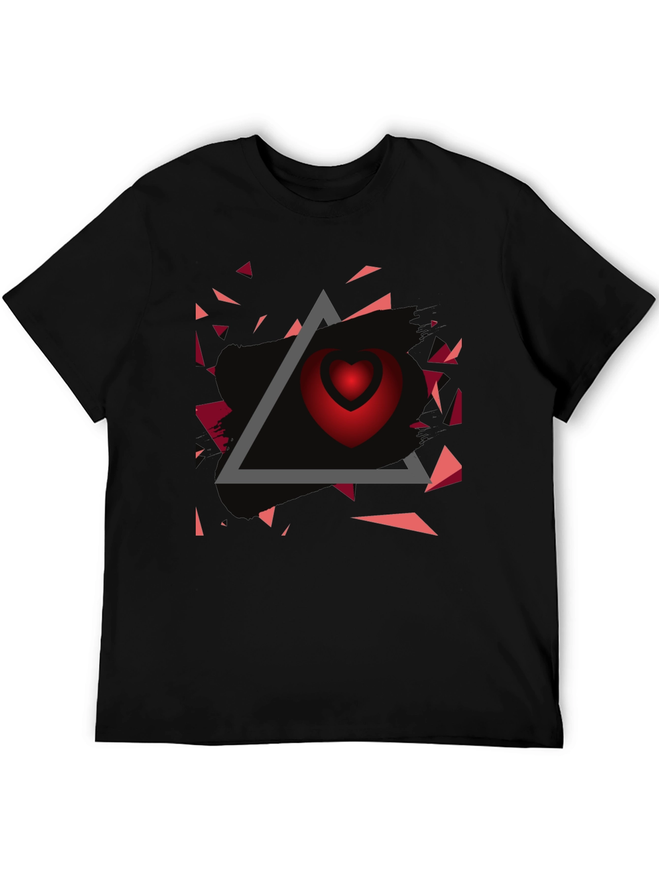 Geometric Heart Graphic Tee - Modern Streetwear