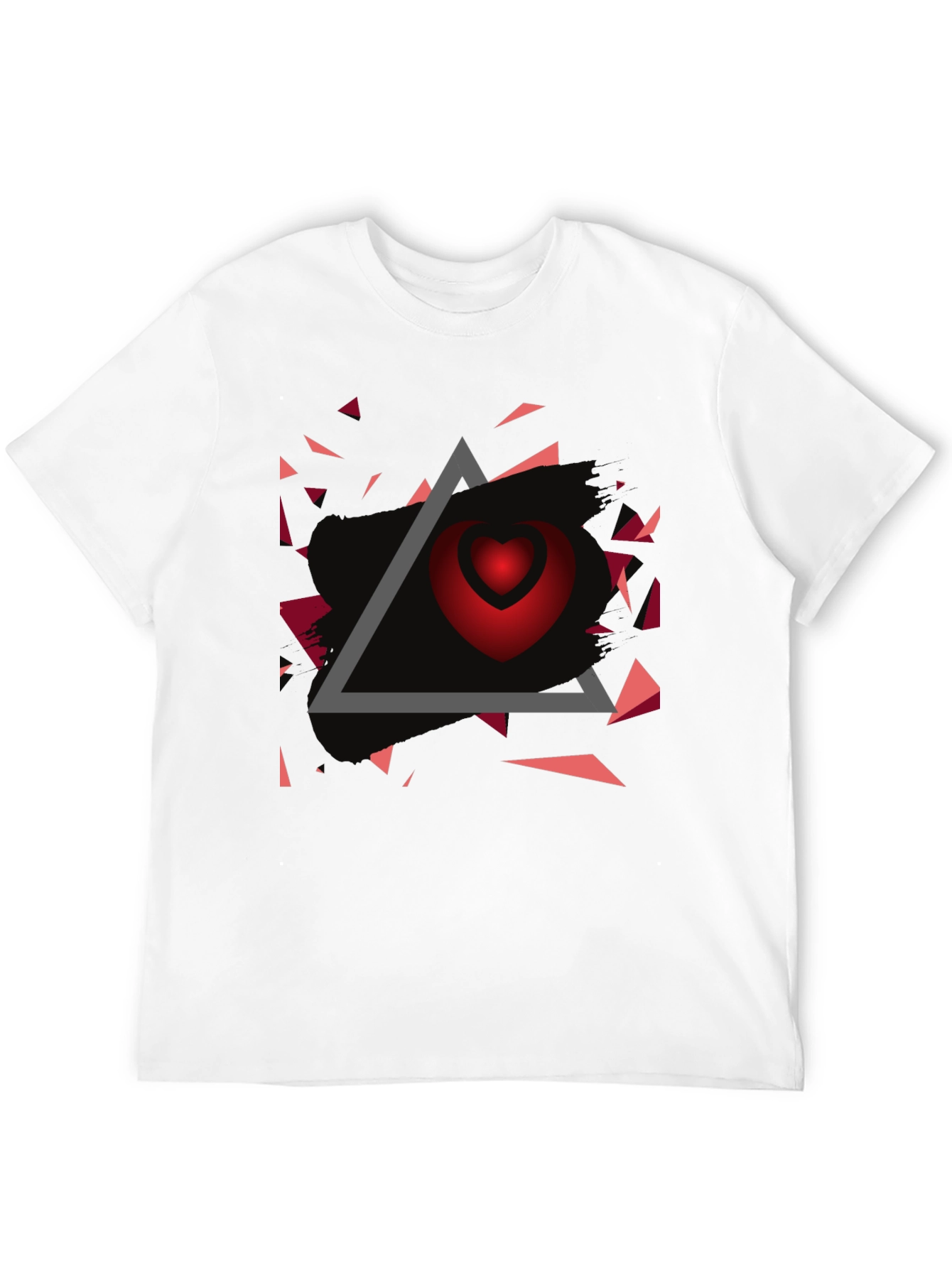 Geometric Heart Graphic Tee - Modern Streetwear