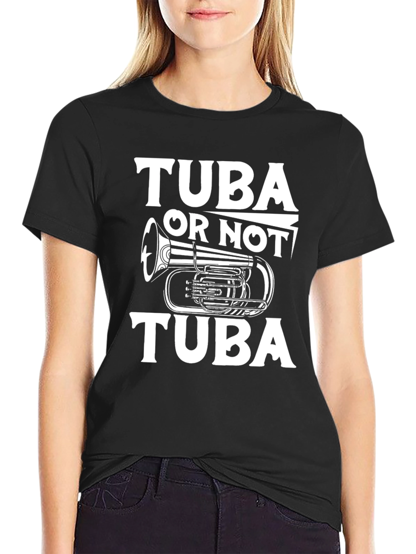 Tuba Or Not Tuba Black Graphic Tee