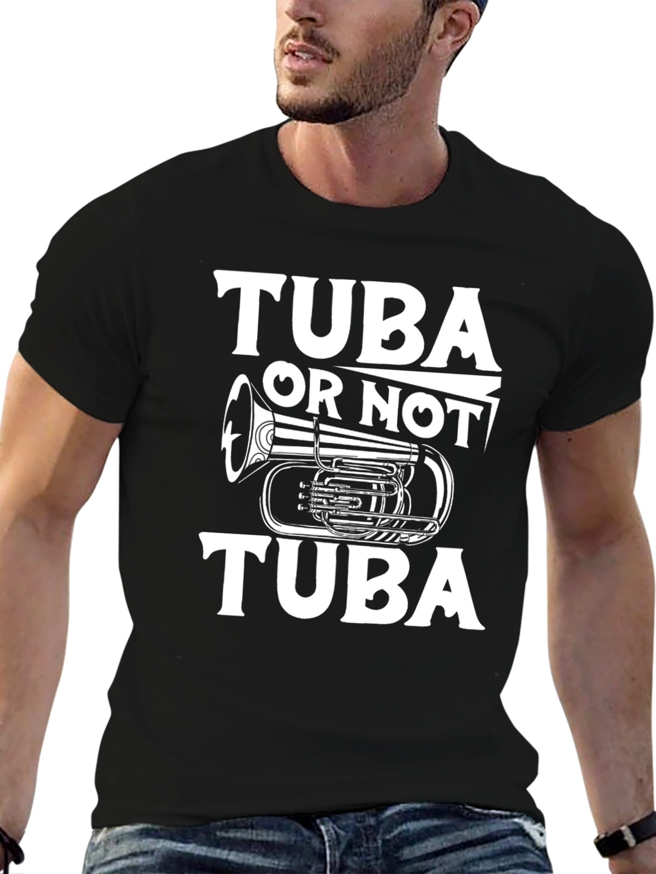 Tuba Or Not Tuba Black Graphic Tee