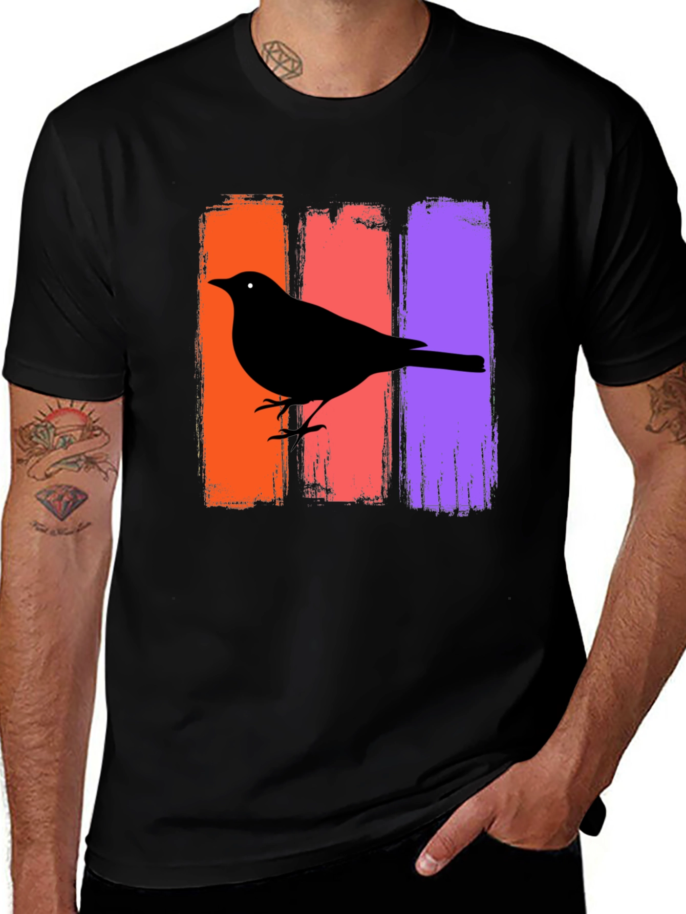 Mens Bird Silhouette Graphic Tee