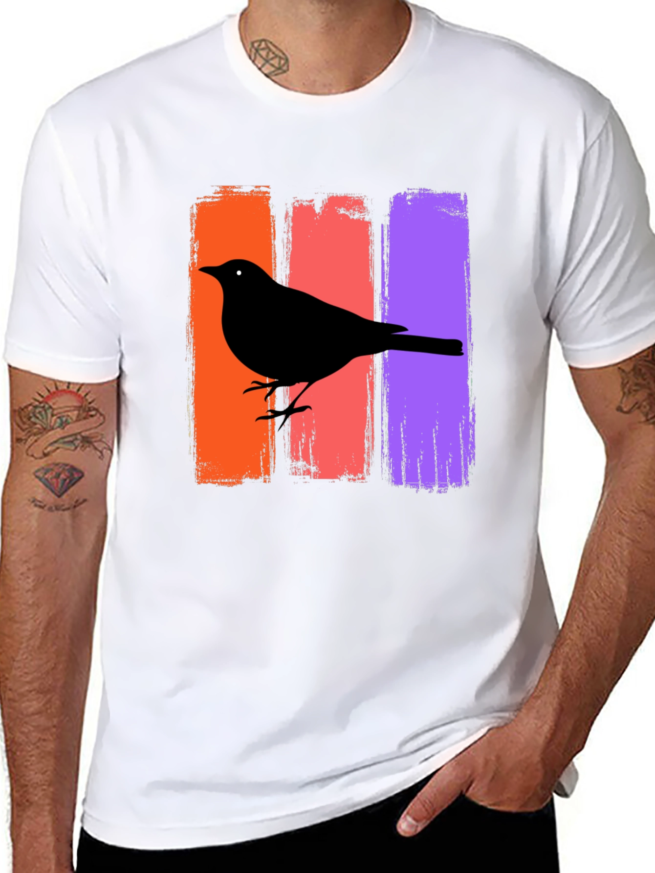Mens Bird Silhouette Graphic Tee