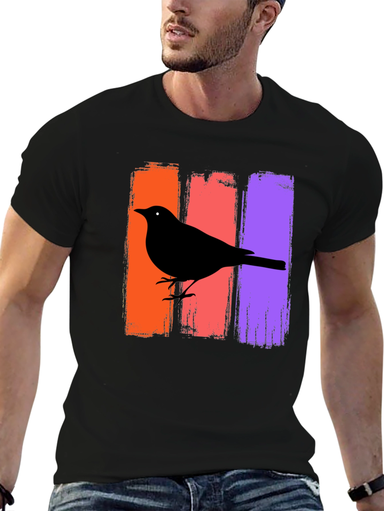 Mens Bird Silhouette Graphic Tee