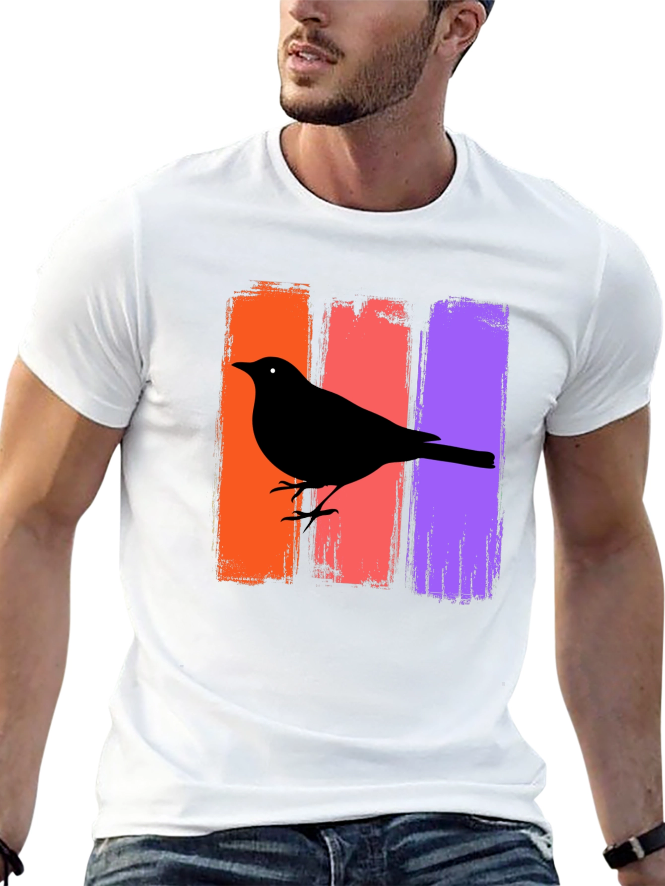 Mens Bird Silhouette Graphic Tee